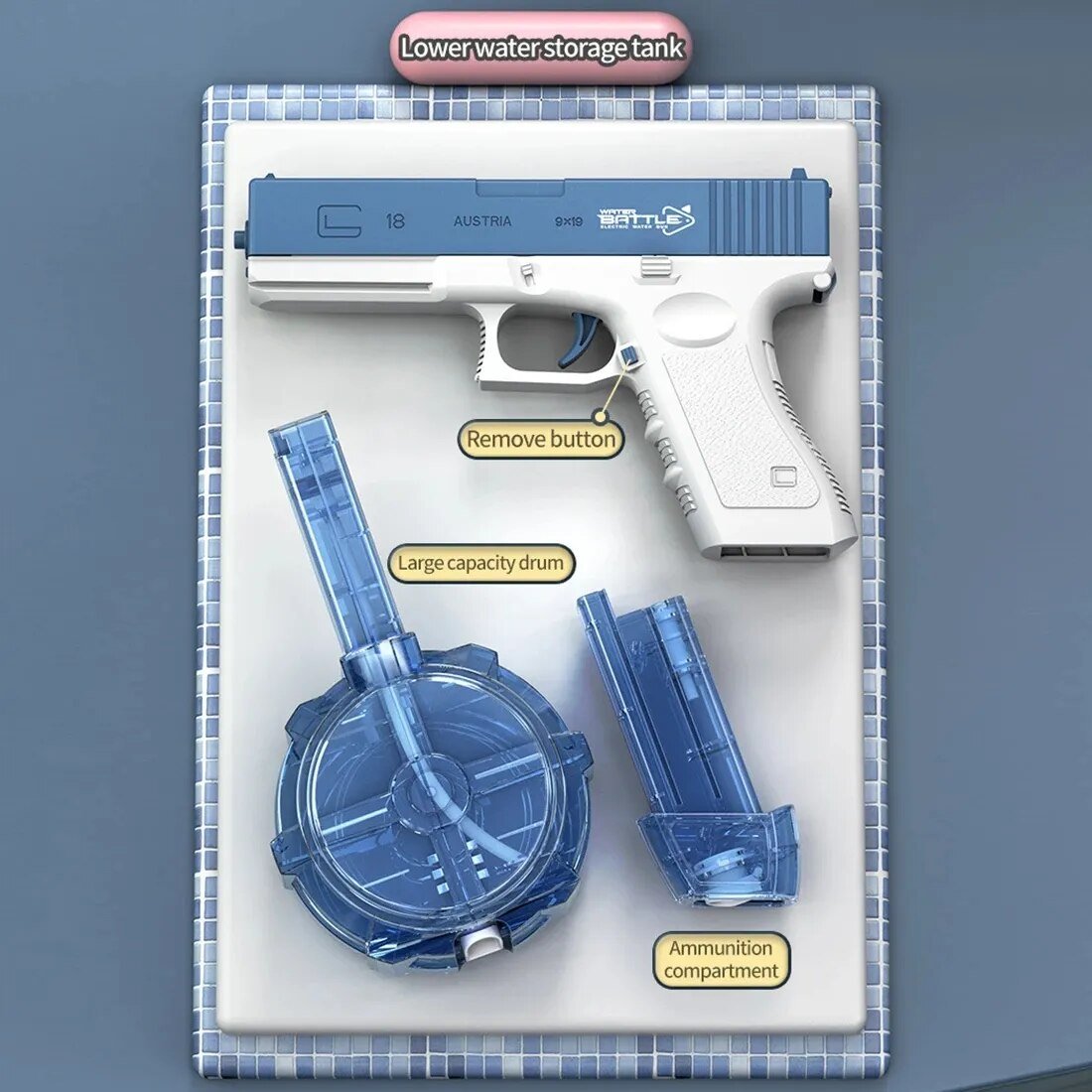 Water Guns and accessories.