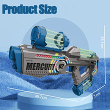 Electric light-up water gun measurements to check grip size before summer outdoor water play.