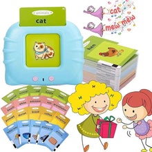 Electronic Audio Flash Cards learning device with illustrated cards for early childhood vocabulary practice.