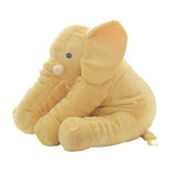Yellow plush elephant toy.