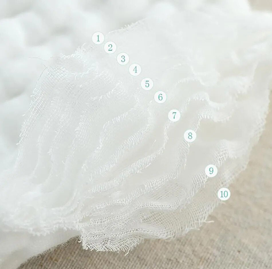 Elinfant 10-layer cotton cloth diaper insert lace fabric close-up for soft absorbent nappy changes.