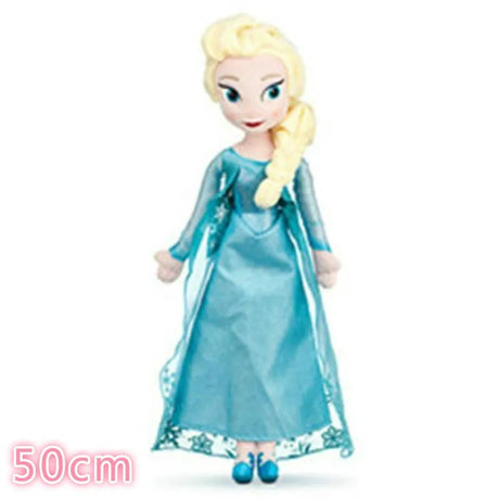 Toy doll in a blue dress with long blonde hair.