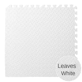 White textured mat with 'Leaves White' label.