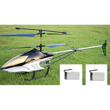 Extra Large 3.5CH RC Helicopter pictured with battery accessories for uninterrupted outdoor RC flying sessions.