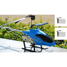 Extra Large 3.5CH RC Helicopter in blue side view, a durable UAV designed as a memorable kids' gift drone.