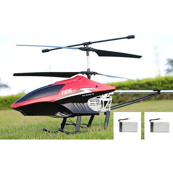 Extra Large 3.5CH RC Helicopter with a dual battery set for extended flight time during outdoor play sessions.