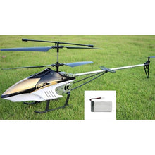 Extra Large 3.5CH RC Helicopter pictured with a spare battery pack for longer play time during outdoor flights.