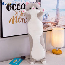 Extra Long Cat Plush Pillow Cuddle Toy for children and adults who love soft plush companions.