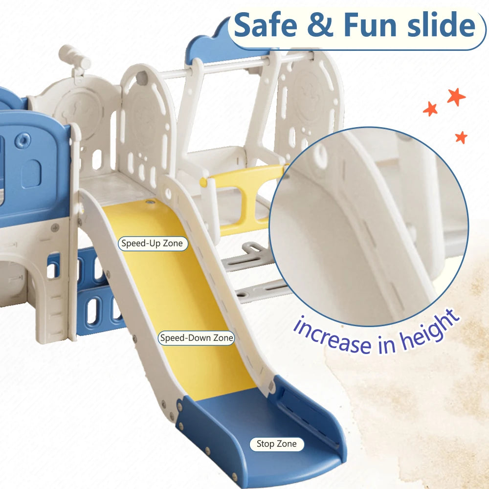 Extra Long Toddler Indoor Outdoor 11 in 1 Play Slide play set for indoor climbing, outdoor play, and active toddler development.