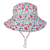Summer Baby Sun Cap - UV Protection, 0-8 Years, Bucket Style - Rose flowers, 3 to 8 years image