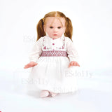 23" Mattia Reborn Doll - Handmade, Silicone, Rooted Hair image 5