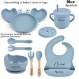 Personalized Baby Crab Plate Set with Suction Bowl image 6