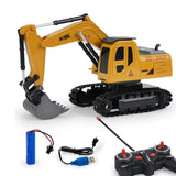 1/20 RC Excavator Bulldozer, 6CH, Light & Music, Kids Toy Truck image 0