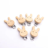 5PC Wooden Animal Pacifier Clips & Teethers Set image 1