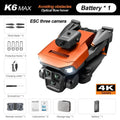 K6 MAX drone with features listed on a white background