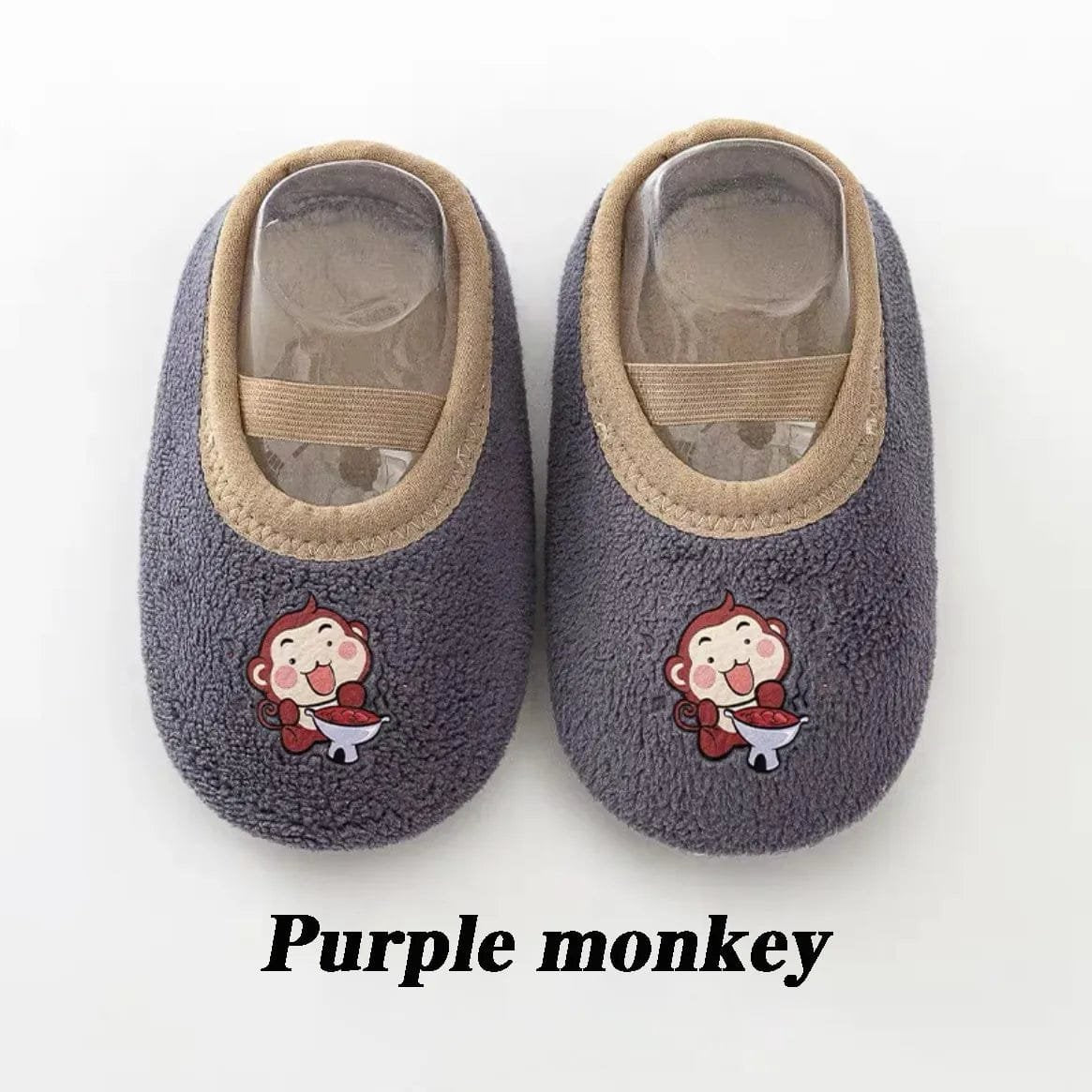 Newborn Anti-Slip Warm Socks - Rubber Sole Crib Shoes for Babies image