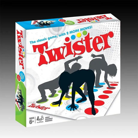 Twister game box with colorful design and text