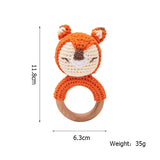1PC Crochet Animal Wooden Teether & BPA-Free Rattle - 1PC Fox image