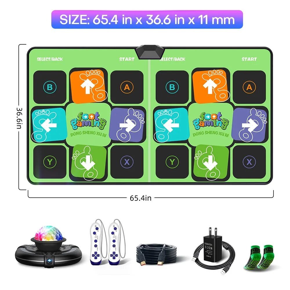 Family TV/PC Dance Mat Game bonus toy piano accessory included for extended musical family play.