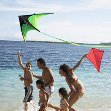 Family holding 160cm kids stunt kites for shared outdoor activity, picnics and beach trips.