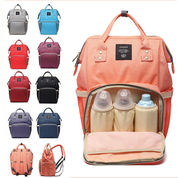 Lequeen diaper bag with multiple color options 