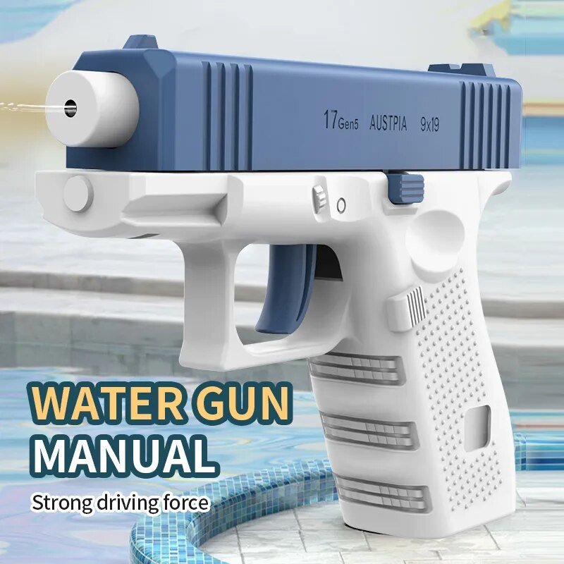 Blue and white water gun.