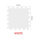 White square tile with dimensions and color label on a white background