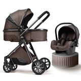 Multi-functional 3-in-1 Baby Stroller: High Landscape, Reclining, Lightweight image 14