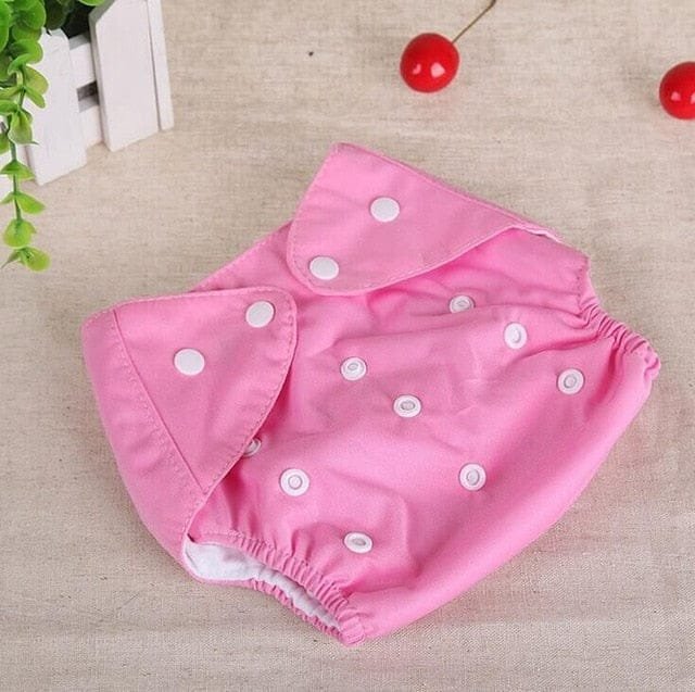 Washable Reusable Nappies Grid/Cotton Training Pant Cloth Diaper - Pink image