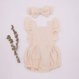 Organic Cotton Ruffle Romper & Headband - 3M, Dusty Pink image