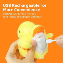 Flapping Duck Cat Toy with USB rechargeable feature for convenient repeated cat play sessions.