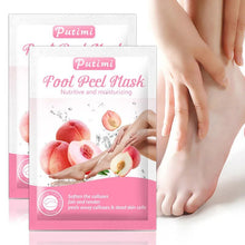 Exfoliating Foot Peel Mask sachet packaging for a simple spa treatment that leaves feet soft and smooth.