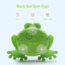 Frog Automatic Bubble Machine bath toy with suction back for secure mounting during bath time.