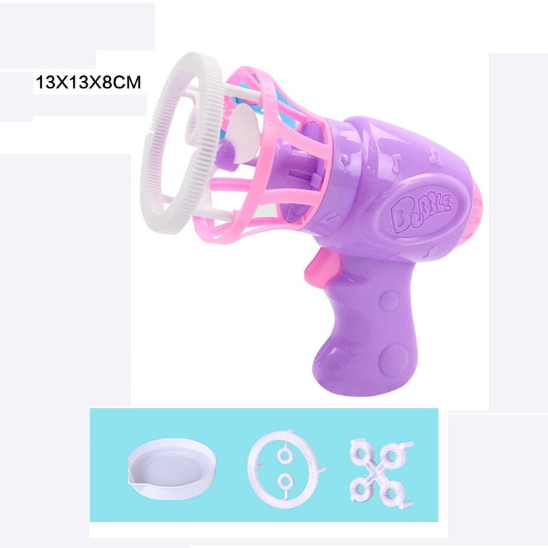 Purple bubble gun with pink accents.