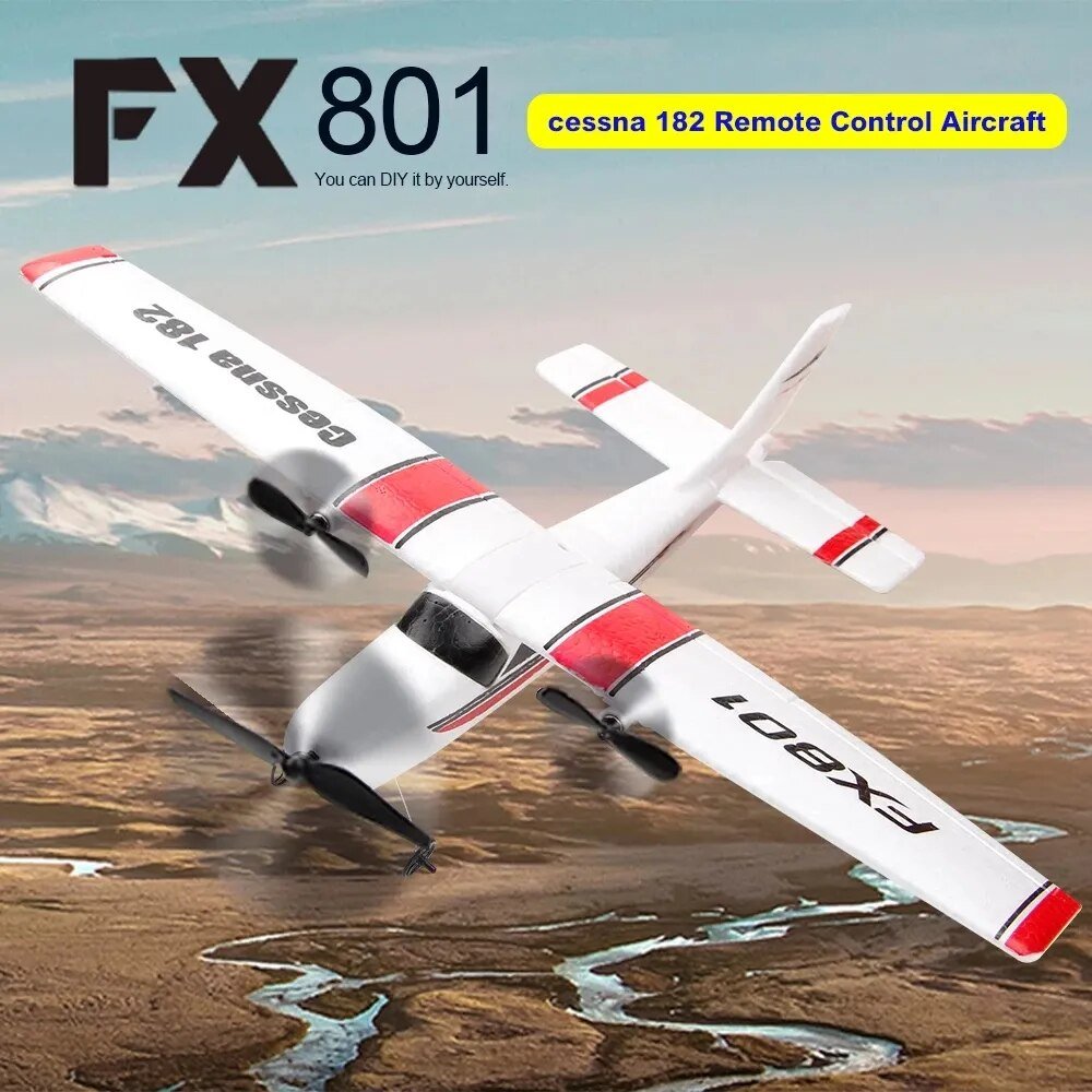 FX801 2CH RC airplane in EPP foam, a lightweight trainer plane for beginner pilots.