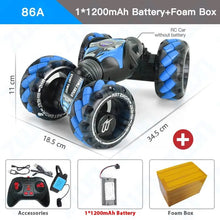 Gesture control RC car with battery in foam box packaging, ready to play straight out of the gift box.
