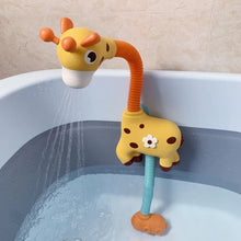 Giraffe model electric water spray bath toy variant shown from another angle for tub play.