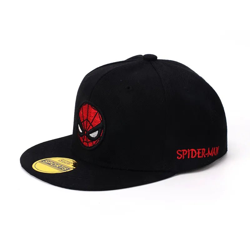 Black Spider-Man cap with embroidered logo 