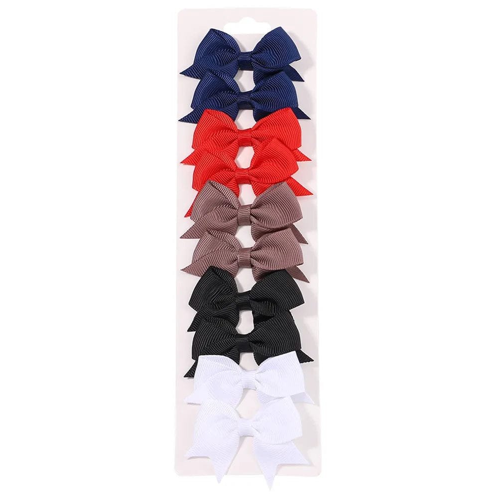 Assorted shade bowknot clips for girls everyday hairstyling and special occasion looks.