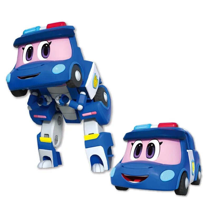 Toy robot transforming from a car 