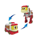 Toy figure that transforms from a vehicle to a robot