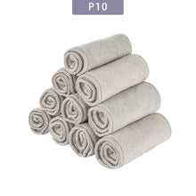 Unfolded gray microfiber cloth diaper liner shown at full length for absorbent daily wear.