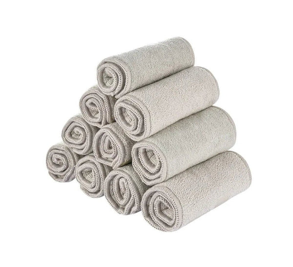 Elinfant gray microfiber 3-layer cloth diaper insert shown front view for daily reusable nappy changes.