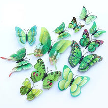 Green butterfly magnet set for 3D wall decor, nursery displays and seasonal room refreshes.