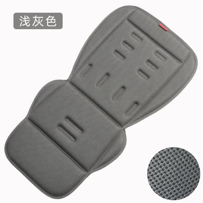 Grey Universal Breathable Stroller Mattress insert with textured surface for cool, cushioned comfort on daily walks.