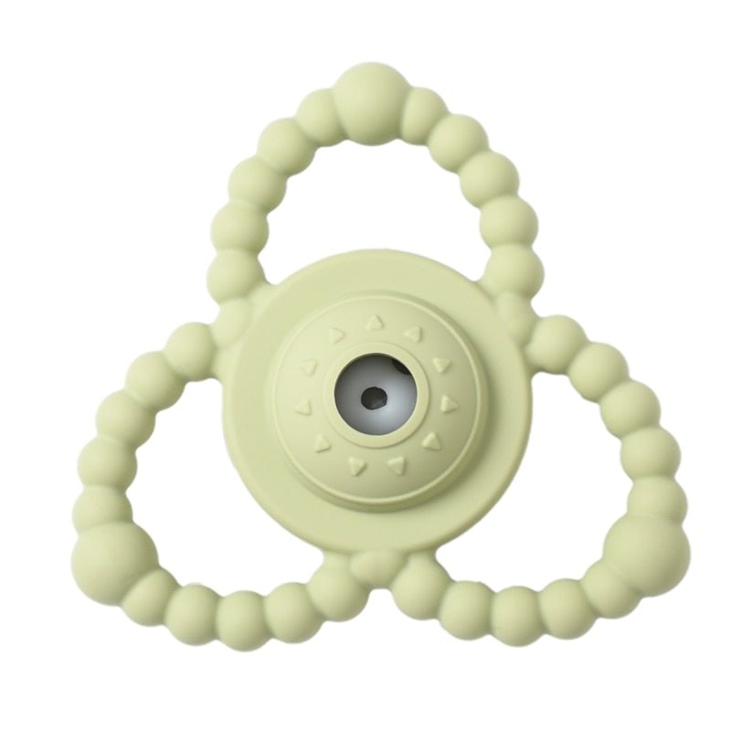 Light green teething ring with beads 