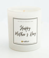 Candle with a 'Happy Mother's Day' label
