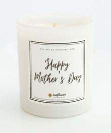 Candle with a 'Happy Mother's Day' label