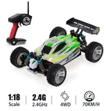 Remote control car with green and black design