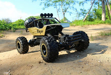 High-speed RC monster truck racing over a gravel trail, an action toy for outdoor exploring with friends.